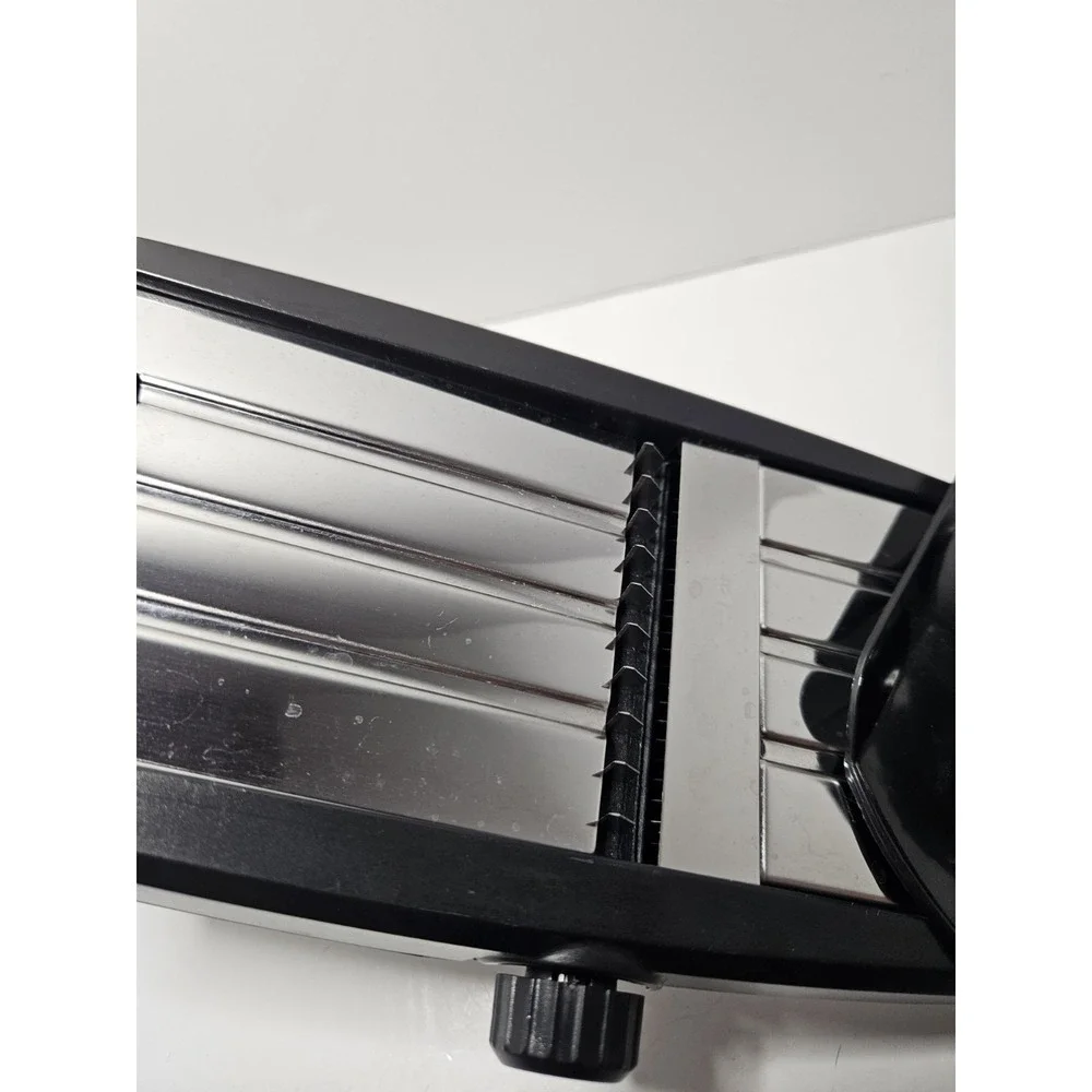 Sharper Image Stainless Steel Adjustable Mandoline Slicer Black SI-12SS378